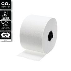 Satino Black Systeemrol met dop wit 2 laags, 100 meter, 24x1 rol.